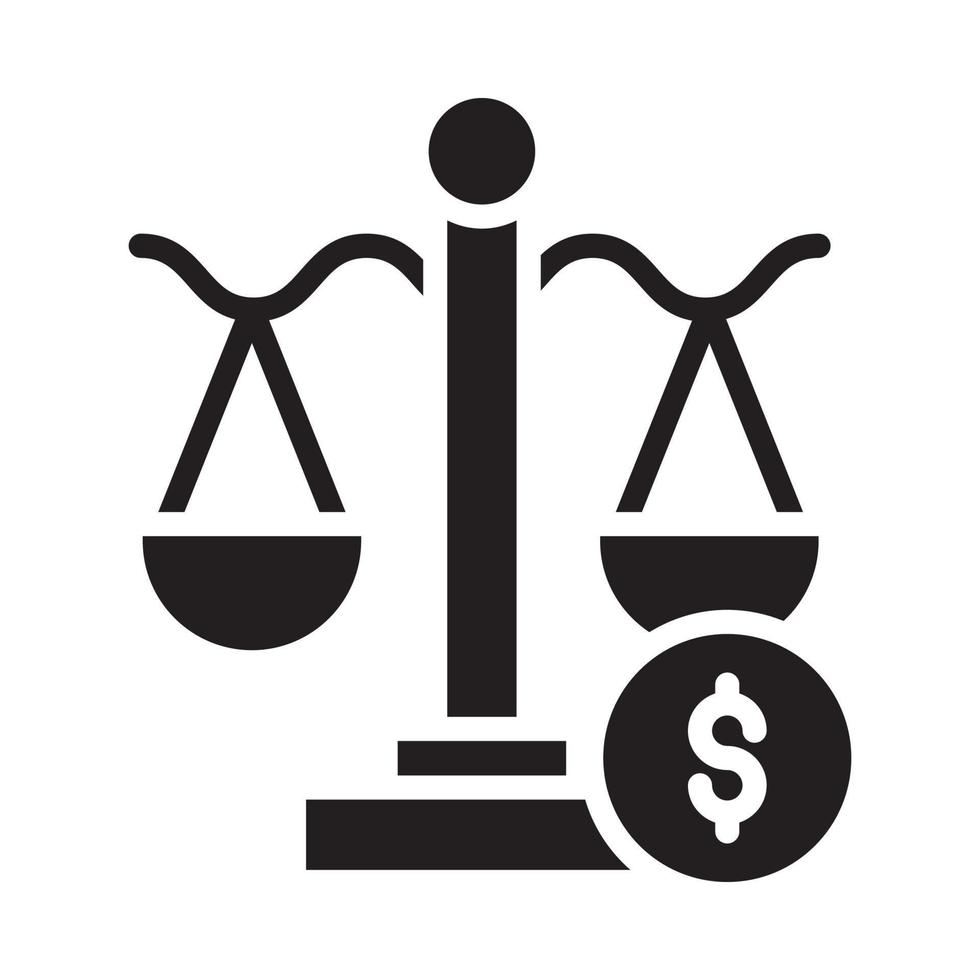 Finance Scale Vector Style illustration. Business and Finance Solid Icon.