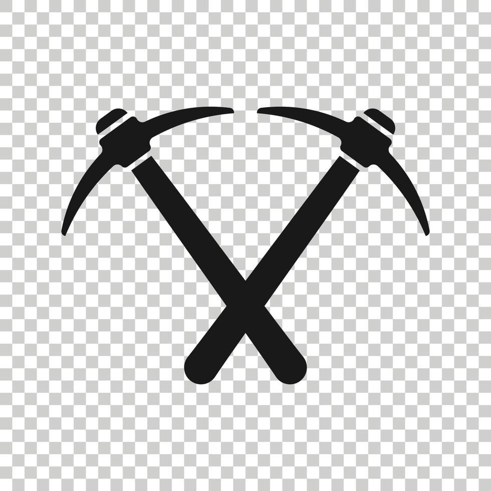 Axe icon in flat style. Lumberjack vector illustration on white isolated background. Blade business concept.