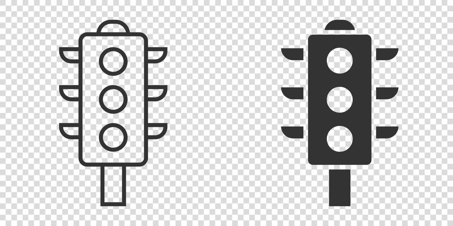 icono de semáforo en estilo plano. ilustración de vector de semáforo sobre fondo blanco aislado. concepto de negocio de cruce de caminos.