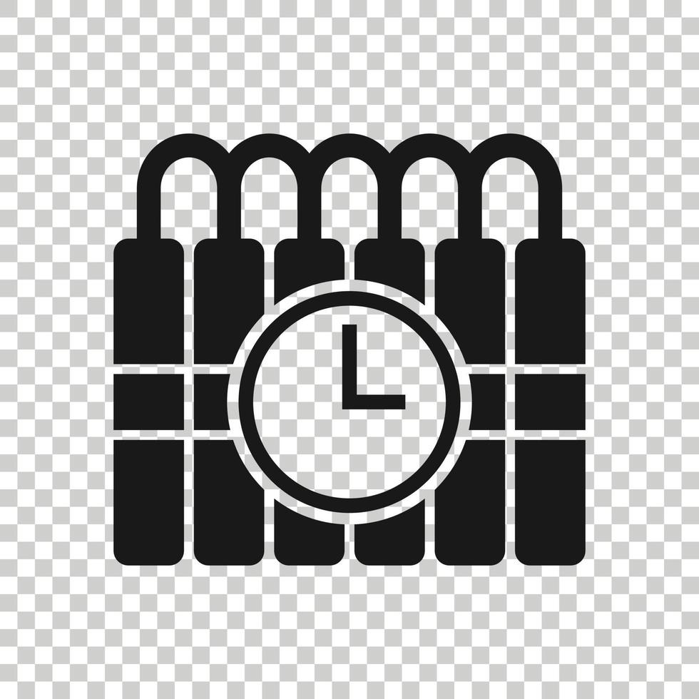 Bomb icon in flat style. Dynamite vector illustration on white isolated background. C4 tnt business concept.