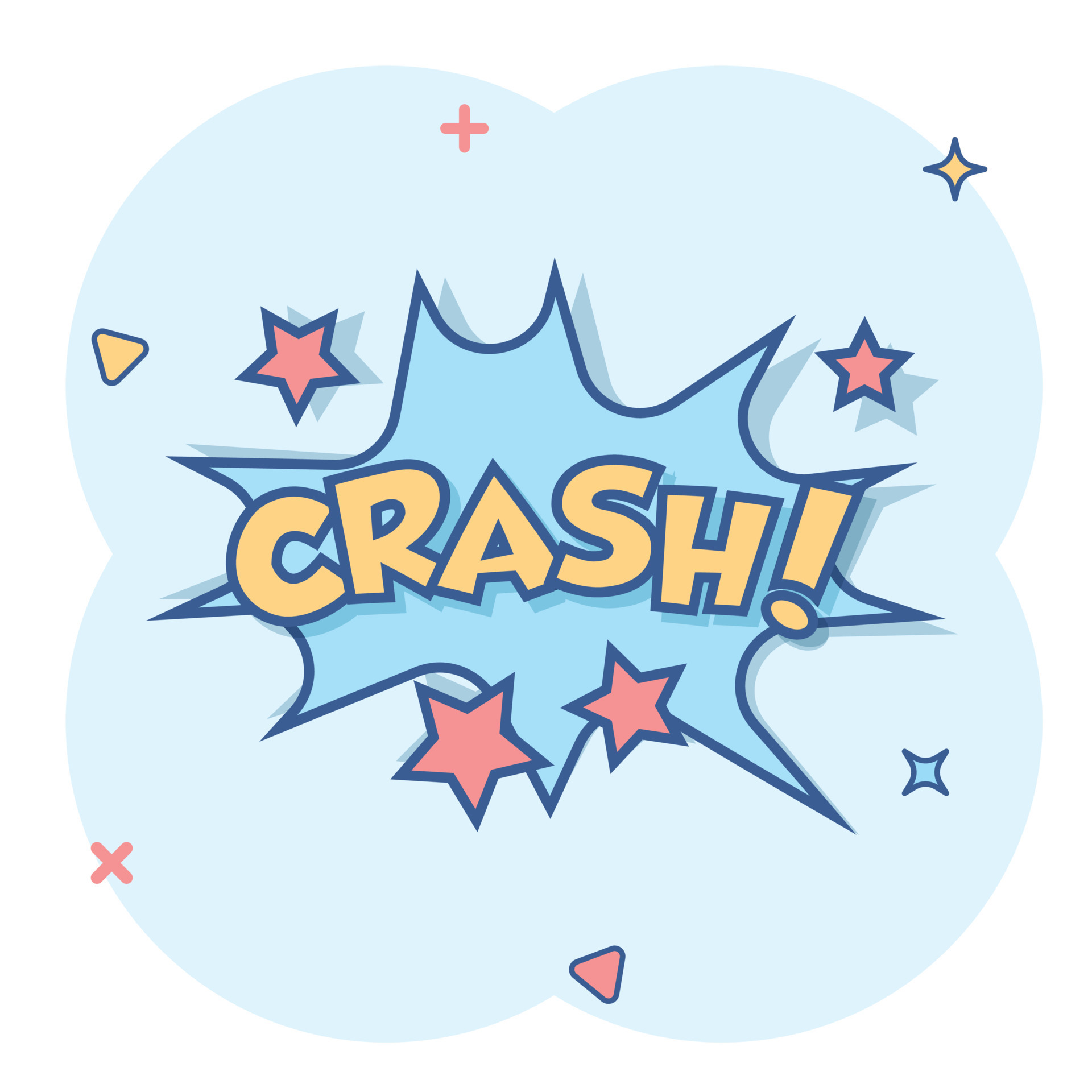 Vector cartoon crash comic sound effects icon in comic style. Sound