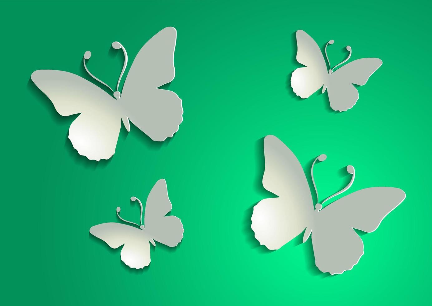 Vivid Paper Butterfly On Flat Style Vector Design
