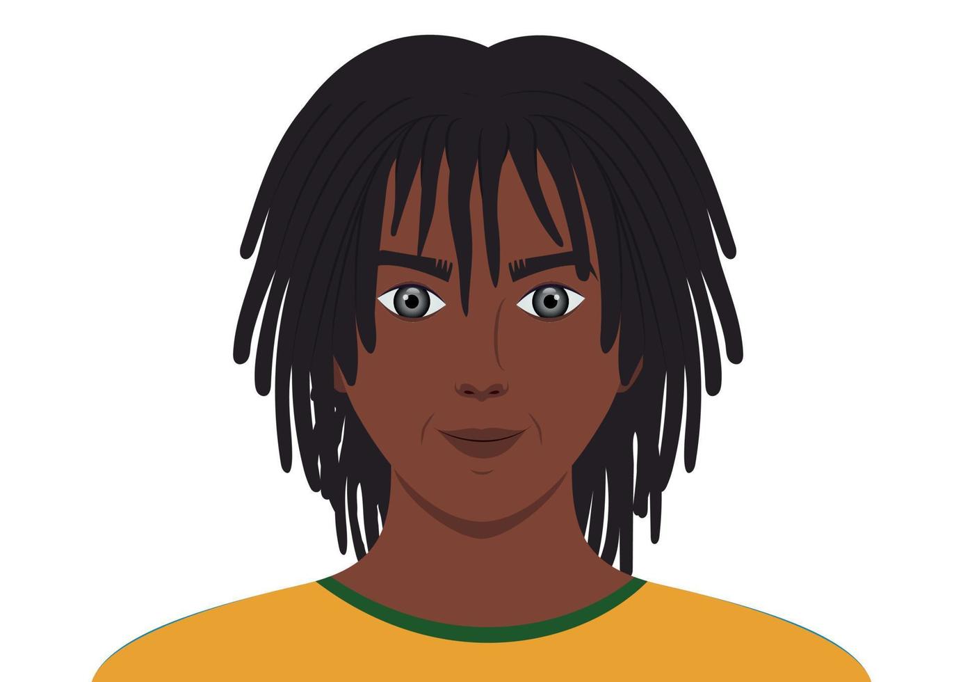 Portrait of black young man with rasta hairstyle vector