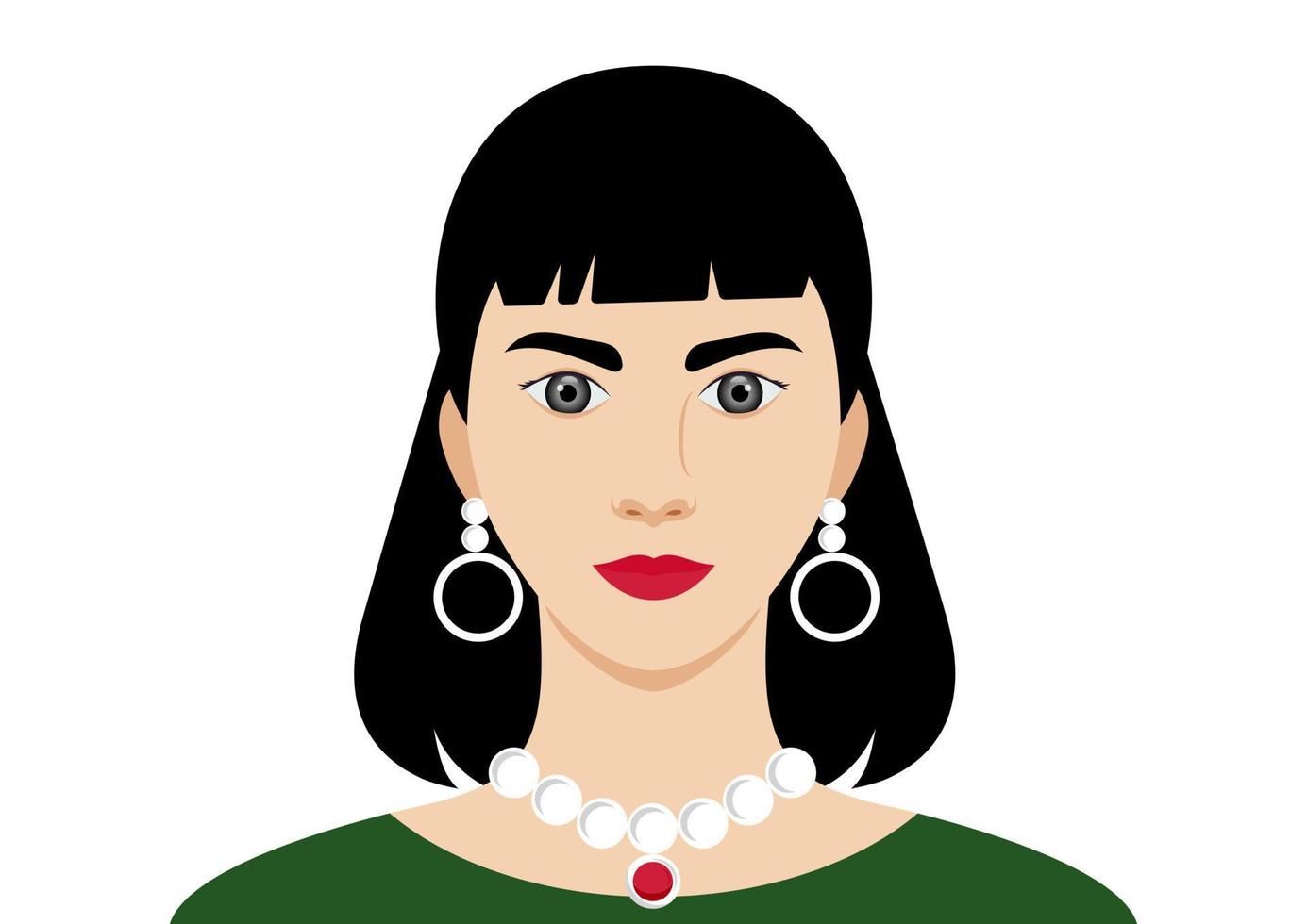 Portrait of elegante cute woman on white background vector
