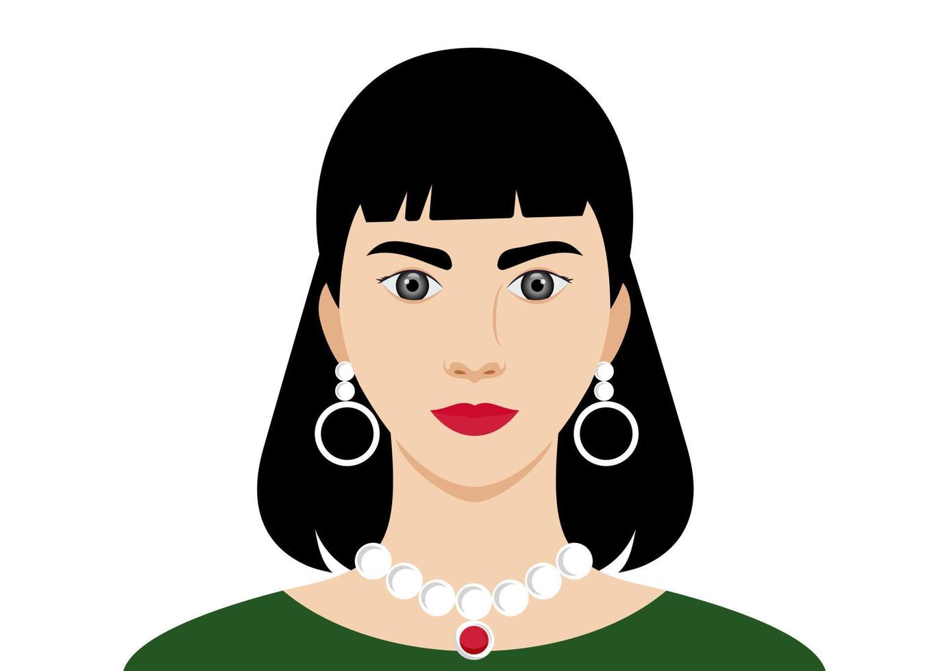 retrato, de, elegante, lindo, mujer, blanco, plano de fondo vector