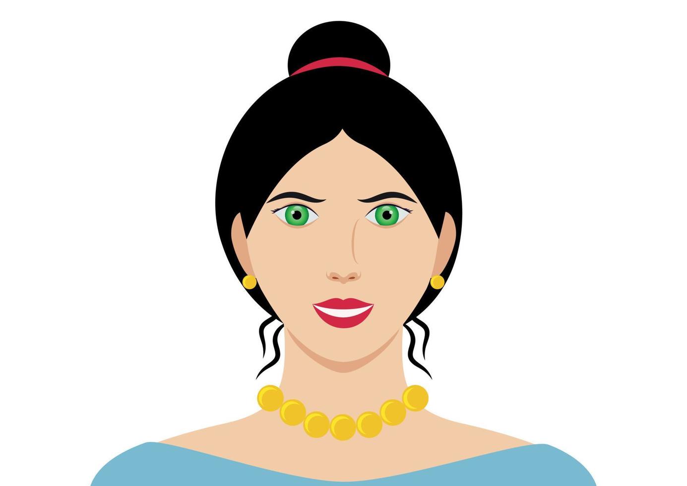 retrato, de, elegante, lindo, mujer, vector