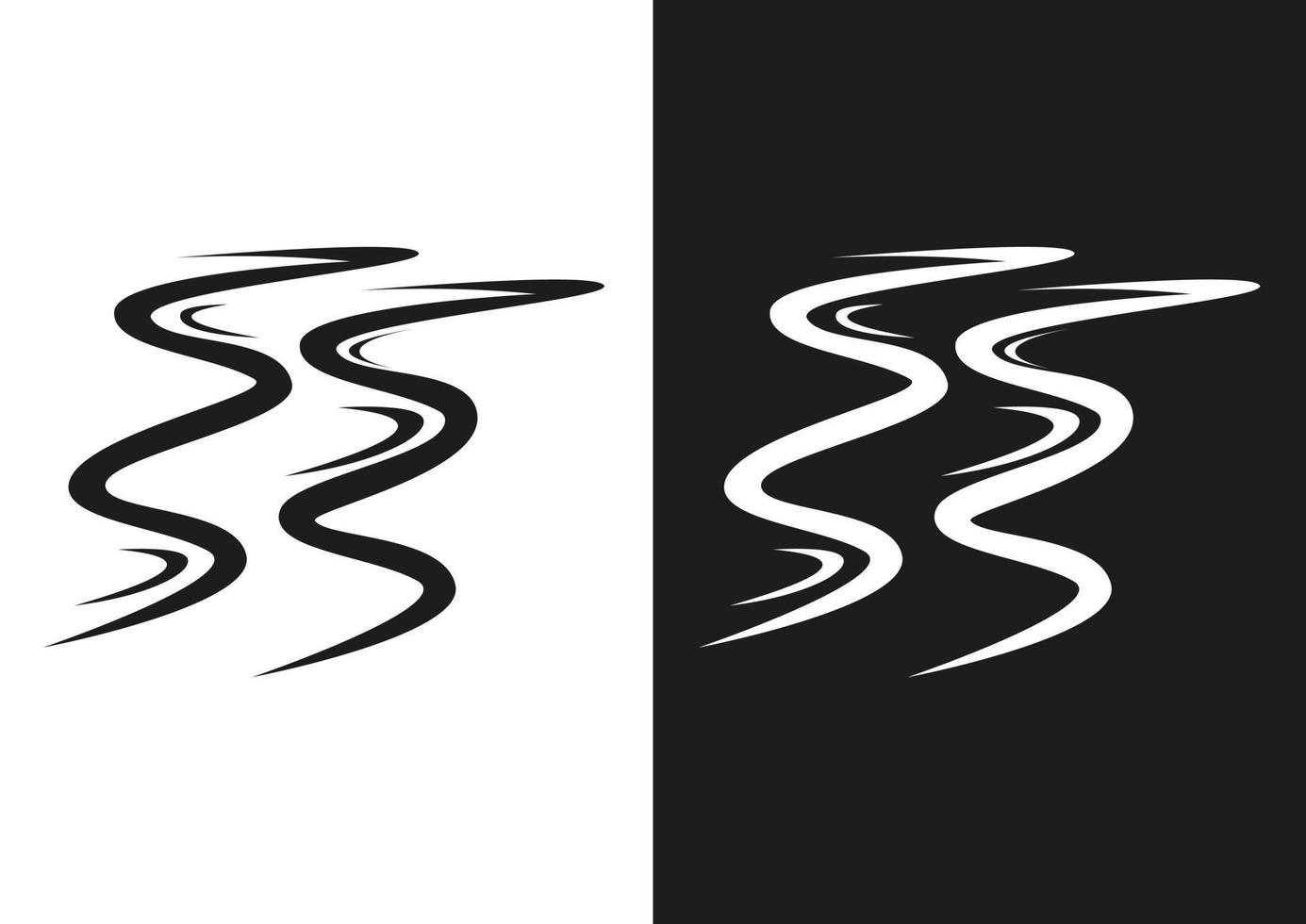 icono plano de arroyo blanco y negro sobre fondo blanco vector