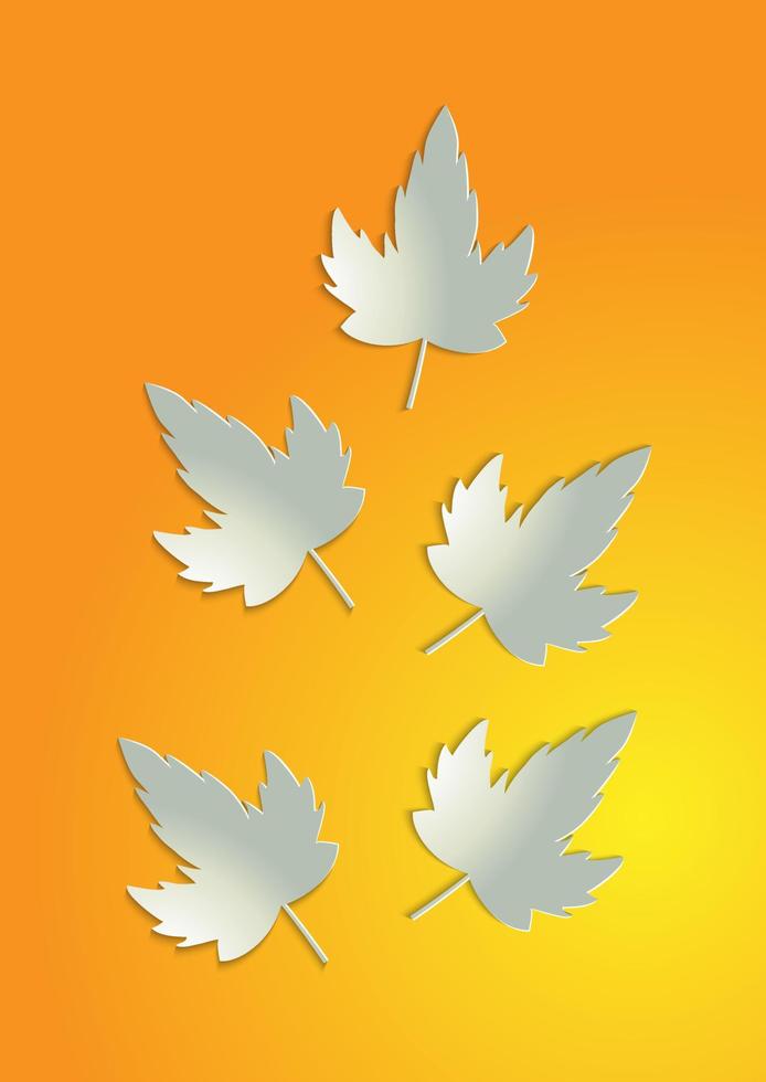 Vivid Paper Leaves On Flat Style Vector Design
