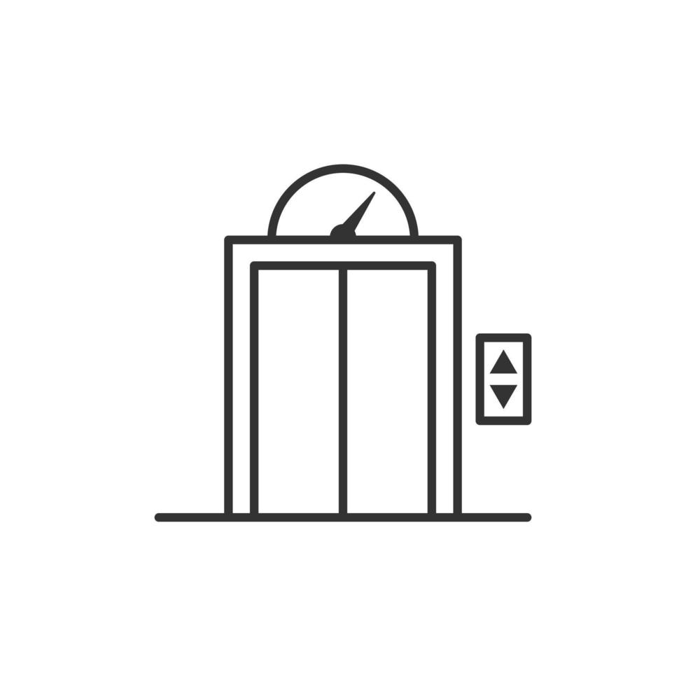 Elevator icon in flat style. Lift vector illustration on white isolated background. Passenger transportation business concept.