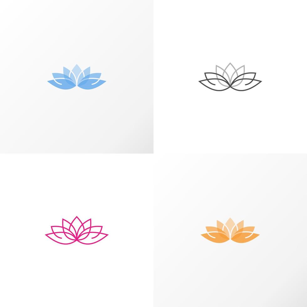flor de loto en forma femenina imagen icono gráfico diseño de logotipo concepto abstracto vector stock. se puede utilizar como un símbolo relacionado con la naturaleza o el ornamento