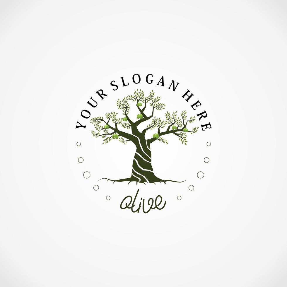 olivo en forma muy singular imagen icono gráfico diseño de logotipo concepto abstracto vector stock. se puede utilizar como un símbolo relacionado con la naturaleza o la planta