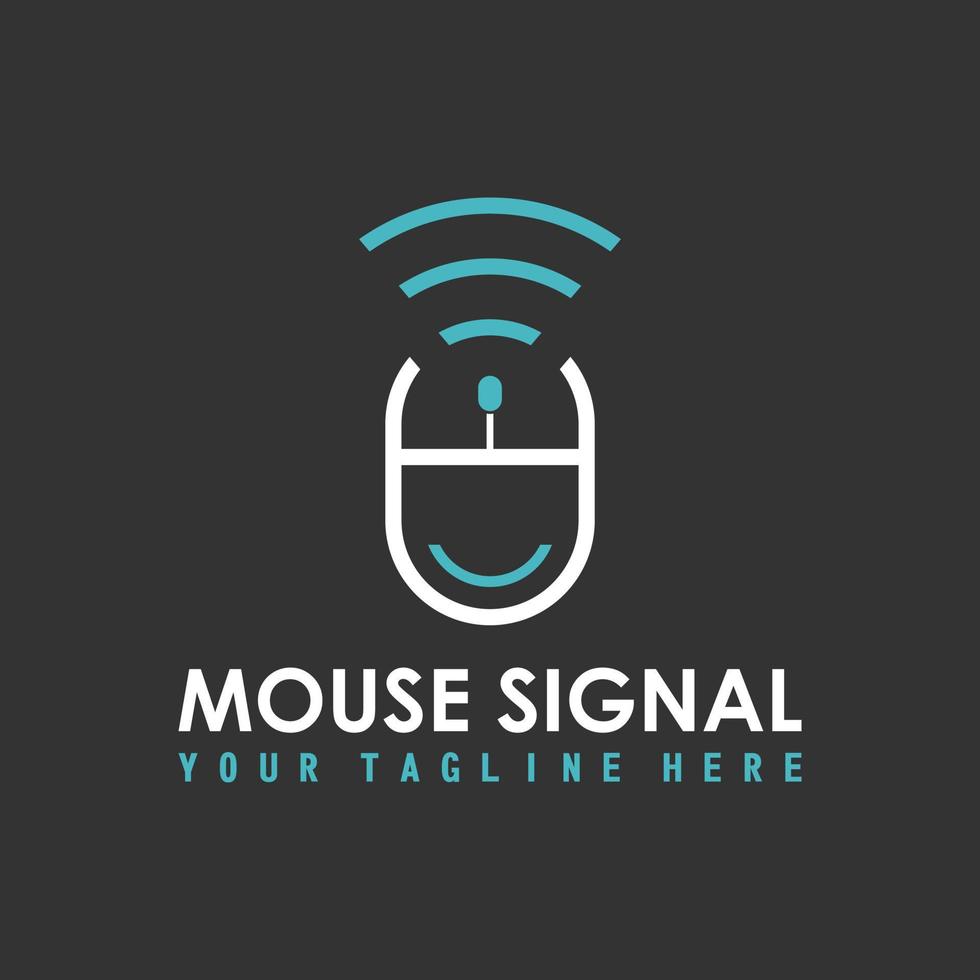 computer mouse in line out with contain a signal or wifi router image graphic icon logo design abstract concept vector stock. Can be used as a symbol related to tech or internet.