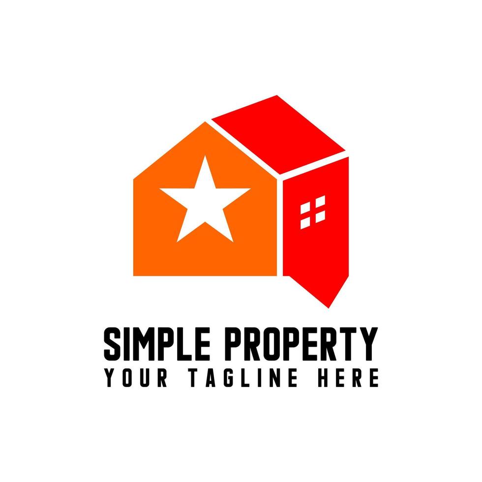 La casa 3D es una imagen muy simple, un icono gráfico, un diseño de logotipo, un concepto abstracto, un vector de stock. se puede utilizar como un símbolo asociado con la propiedad o el hogar