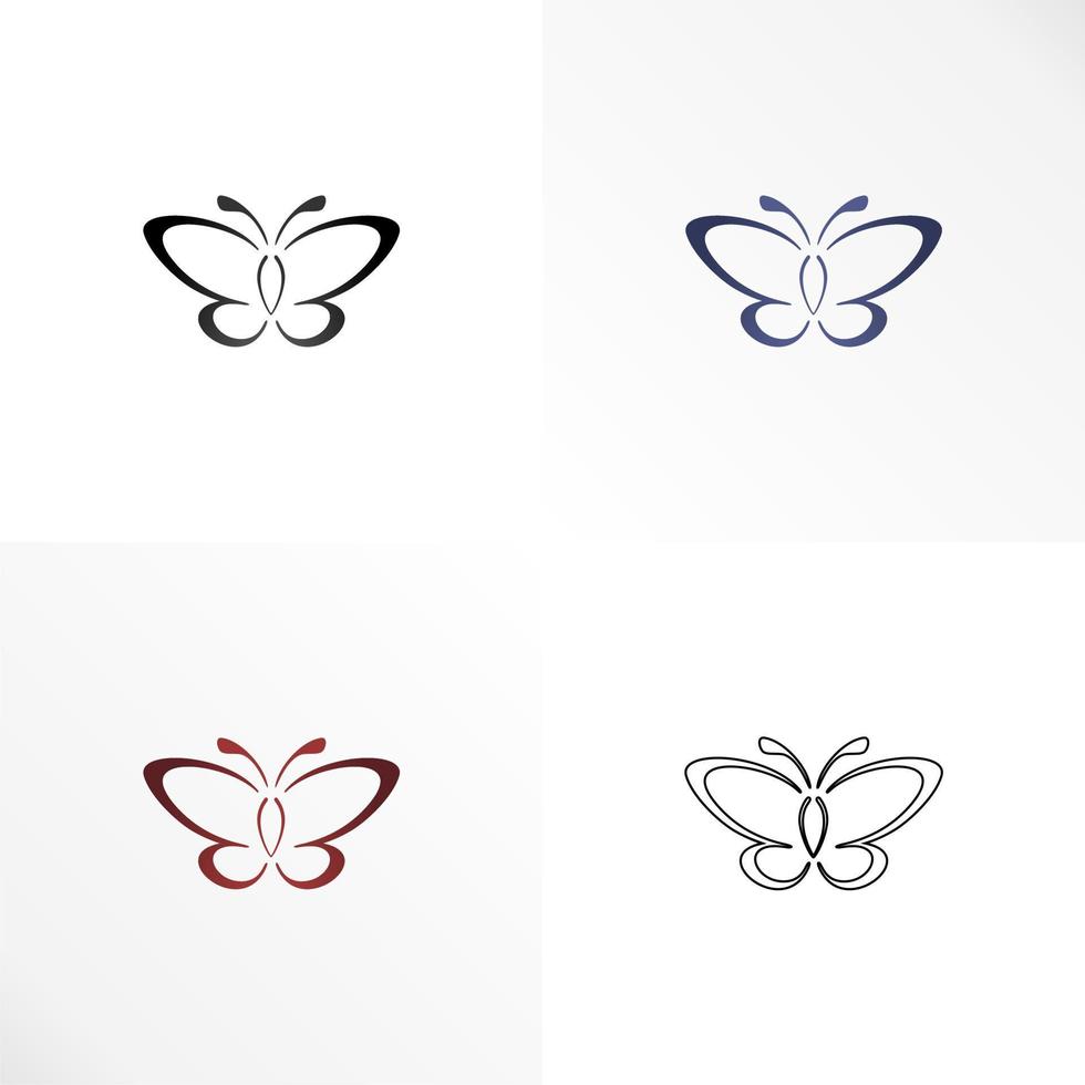 mariposa simple y única en línea arte forma imagen gráfico icono logotipo diseño abstracto concepto vector stock. se puede utilizar como símbolo relacionado con el animal