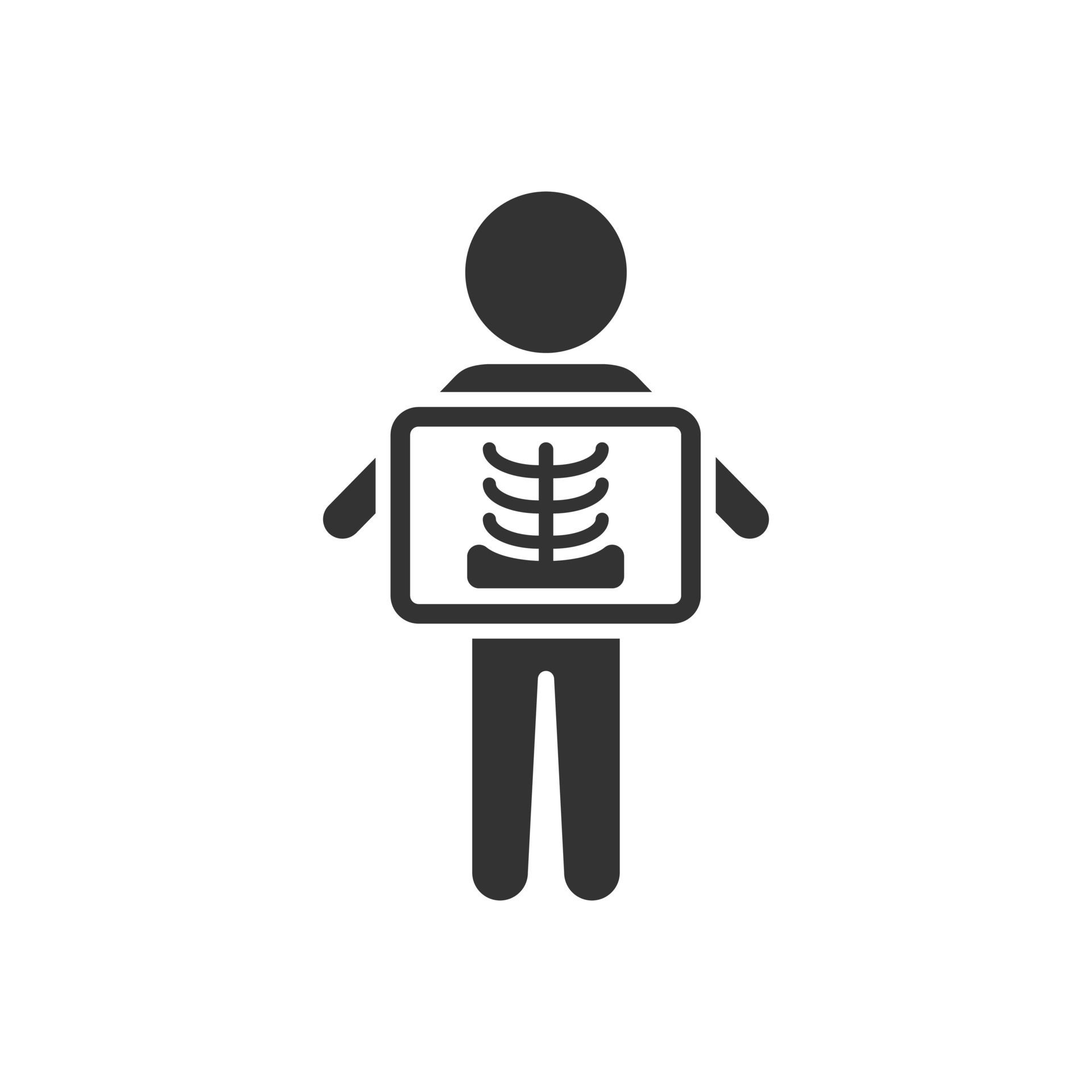 icono de rayos x en estilo plano. ilustración vectorial de radiología