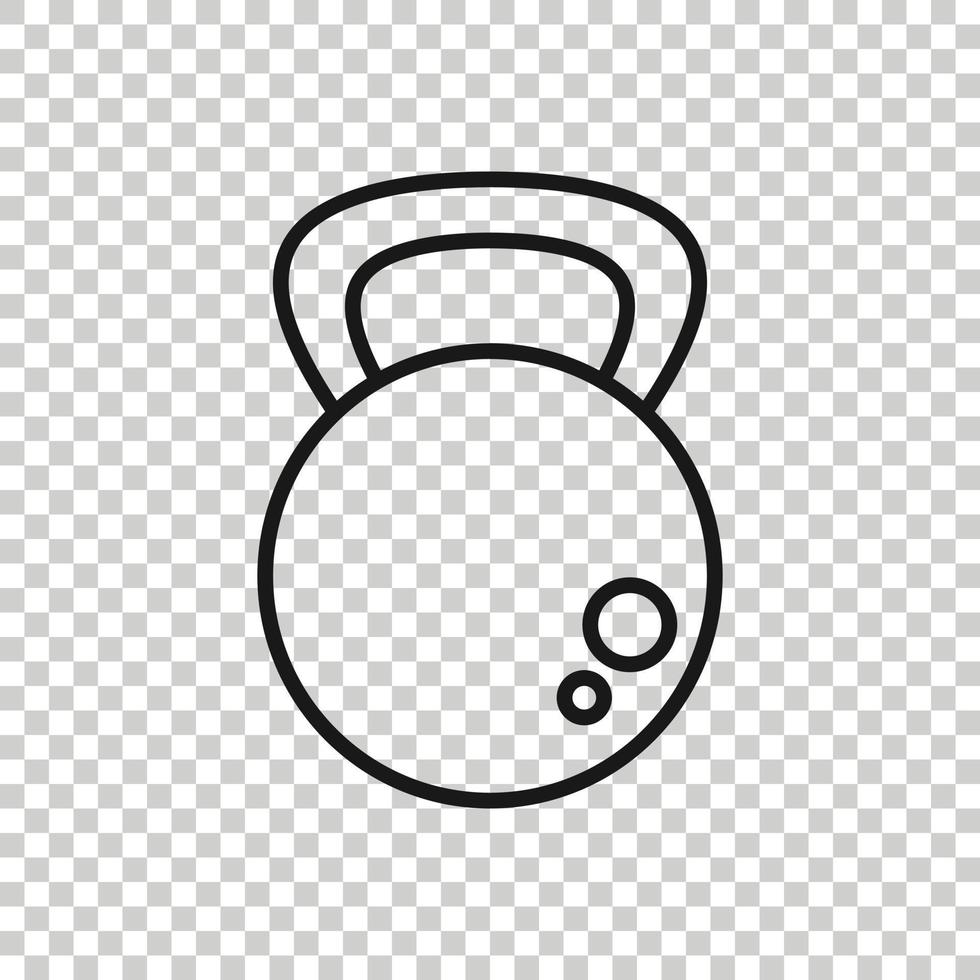 Kettlebell icon in flat style. Barbell sport equipment vector illustration on white isolated background. Dumbbell business concept.