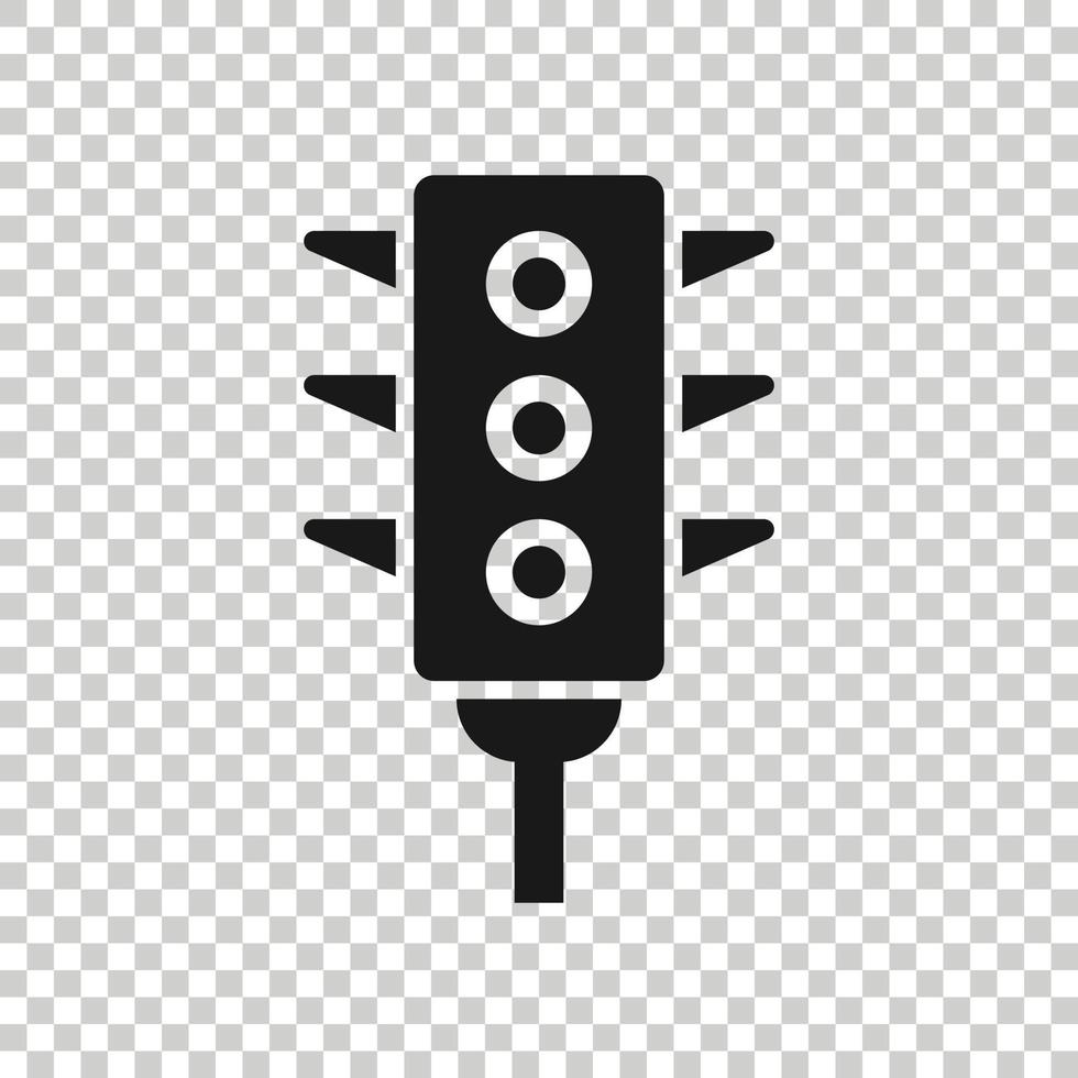 Semaphore icon in flat style. Traffic light vector illustration on white isolated background. Crossroads business concept.