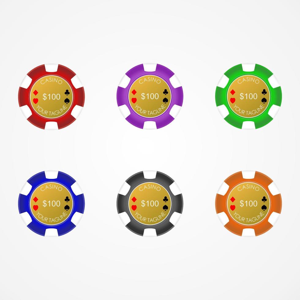 juego de monedas con variaciones de color imagen icono gráfico diseño de logotipo concepto abstracto vector stock. puede usarse como un símbolo relacionado con el juego de póquer