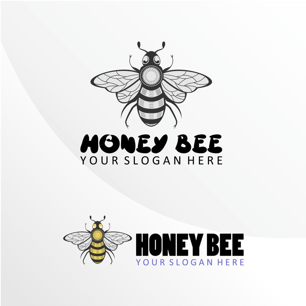 abeja de miel en forma única imagen icono gráfico diseño de logotipo concepto abstracto vector stock. se puede usar como un símbolo relacionado con animales o arte