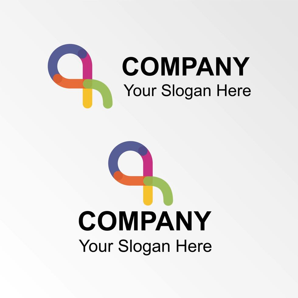 irregular colorful stripe forms an inverted letter P font image graphic icon logo design abstract concept vector stock. Can be used as a symbol related to initial