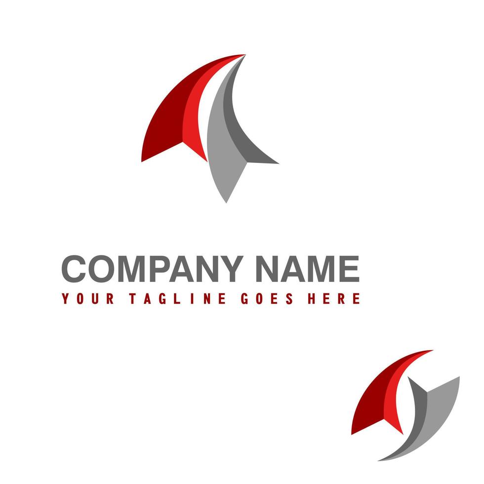 flecha curva en colores gris y rojo imagen icono gráfico diseño de logotipo concepto abstracto vector stock. puede usarse como un símbolo relacionado con el negocio o aumentar