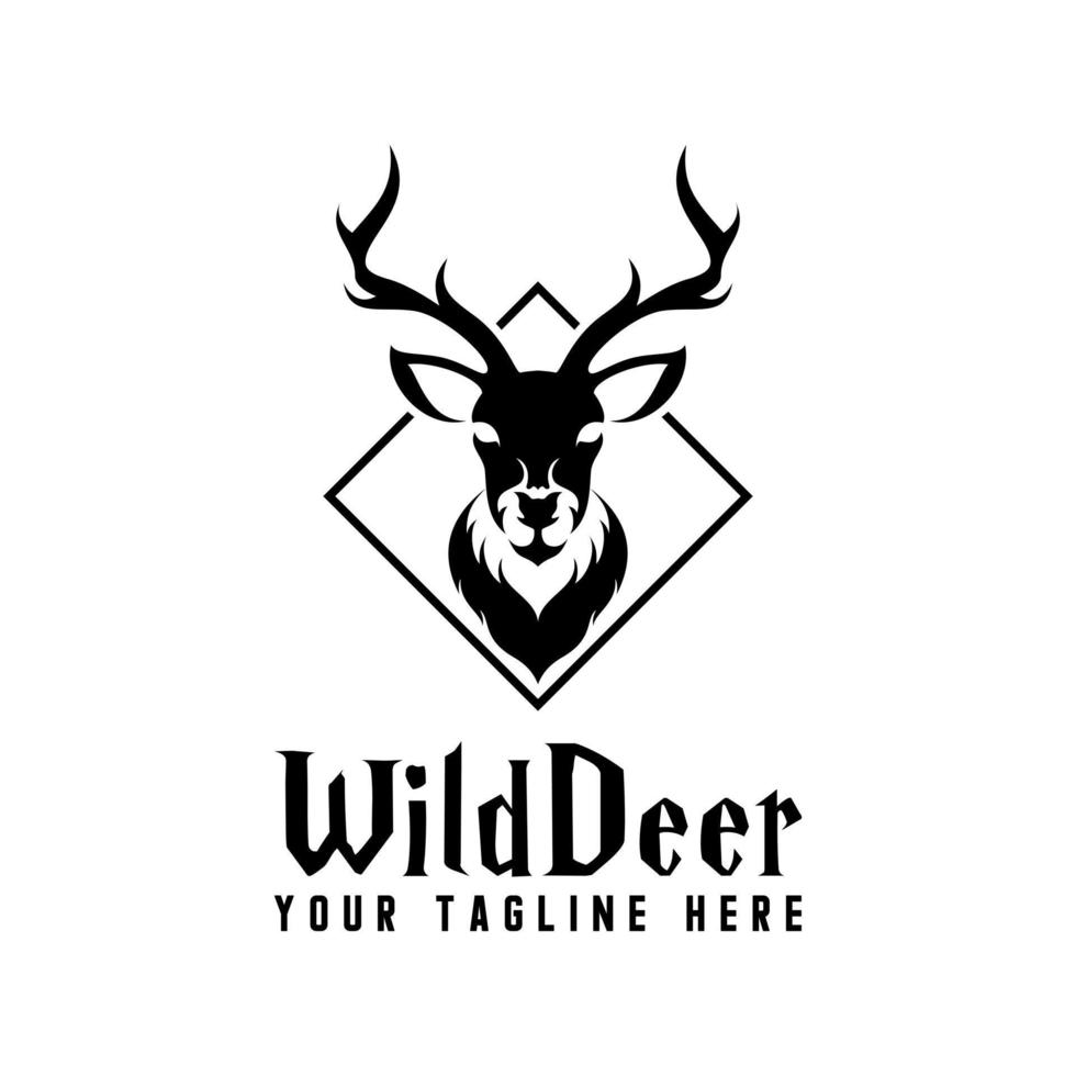 deer head with amazing sharp horn image graphic icon logo design abstract concept vector stock. Can be used as a symbol related to animal.