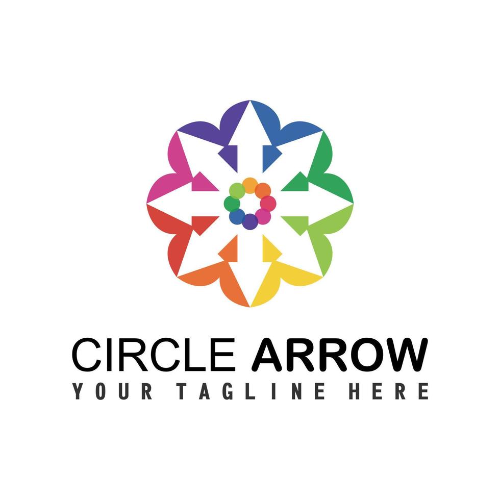 arrow in circular with full color image graphic icon logo design abstract concept vector stock. Can be used as a symbol related to business or trading