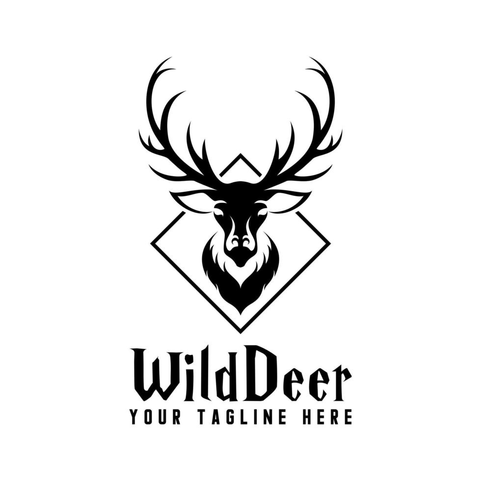 deer head with amazing sharp horn image graphic icon logo design abstract concept vector stock. Can be used as a symbol related to animal.
