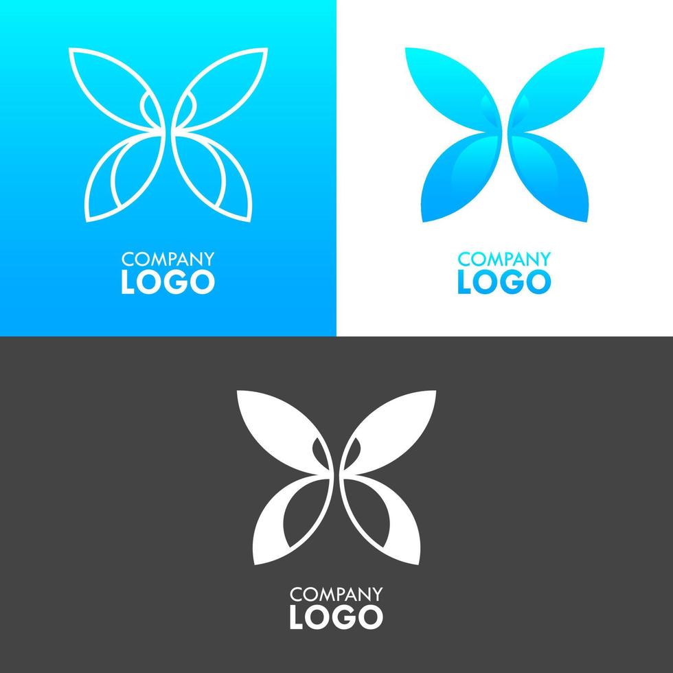 conjunto de iconos de logotipo en forma de mariposa concepto de vector corporativo