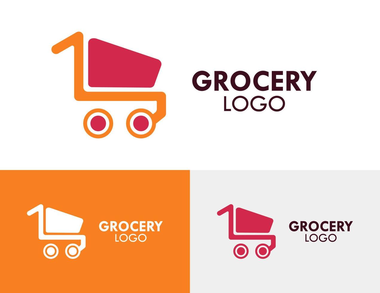 Grocery Shopping Cart Logo Icon Vector Template