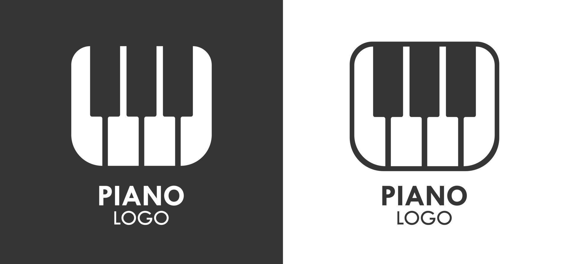 Piano Key Music Logo Icon Symbol Vector Illustration