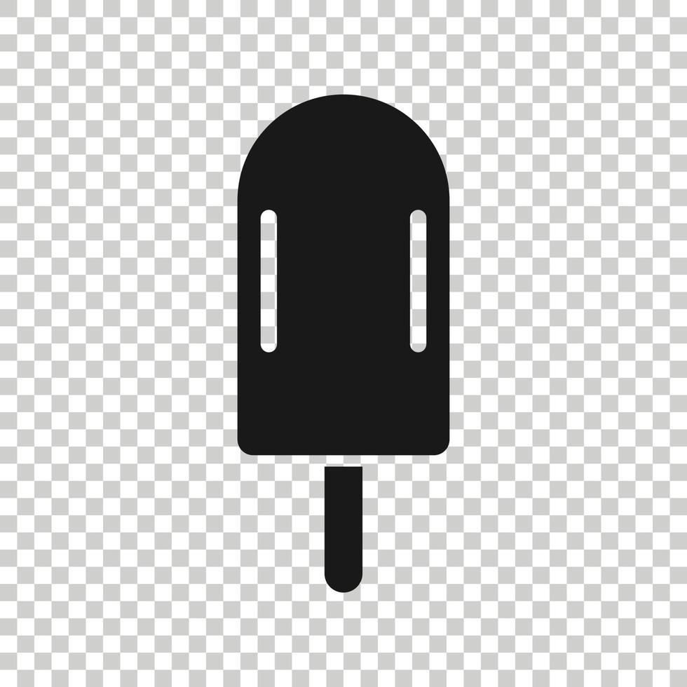 Ice cream icon in flat style. Sundae vector illustration on white isolated background. Sorbet dessert business concept.