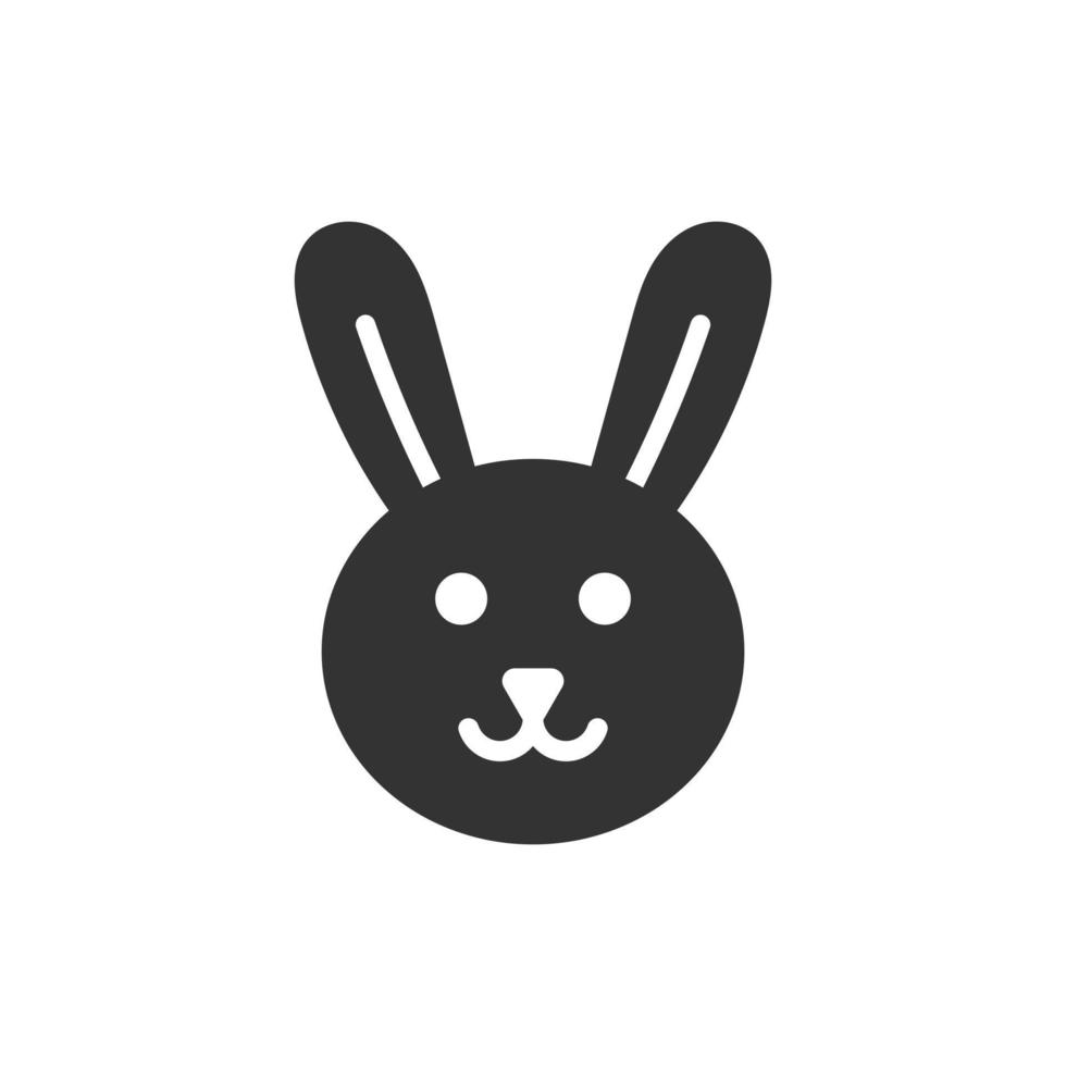 Rabbit icon in flat style. Bunny vector illustration on white isolated background. Happy easter business concept.