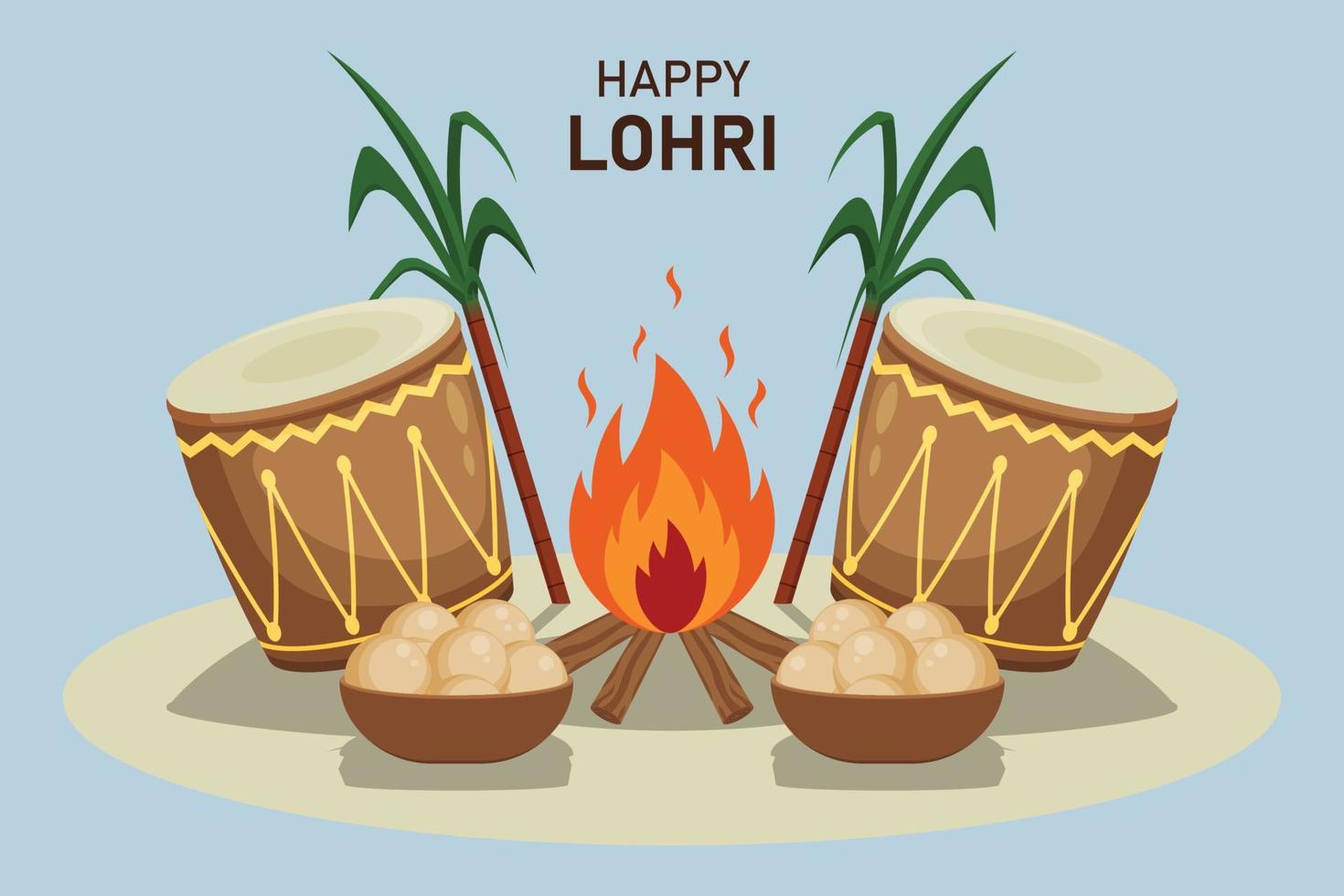 Happy Lohri background. vector