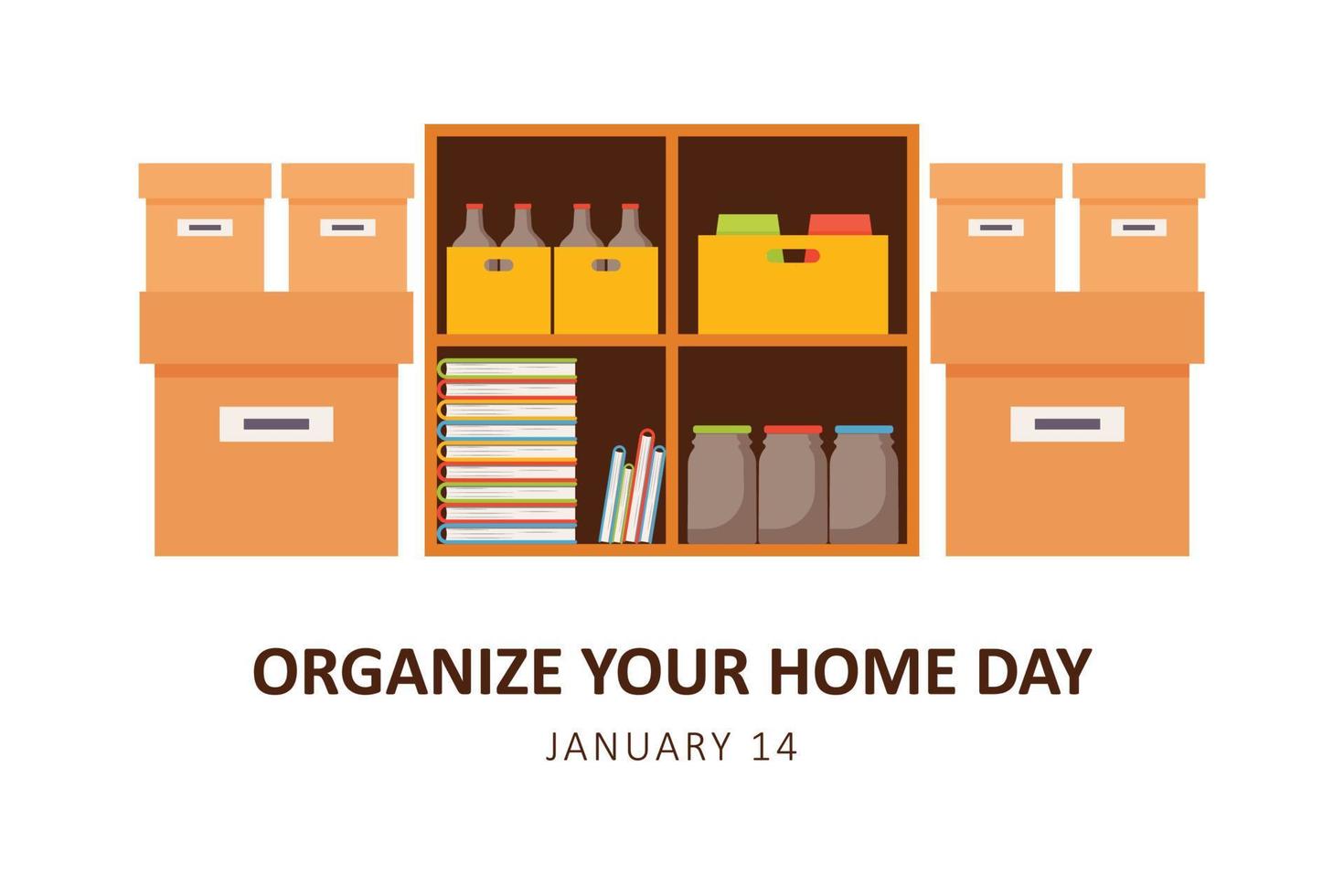 Organize Your Home Day background. vector