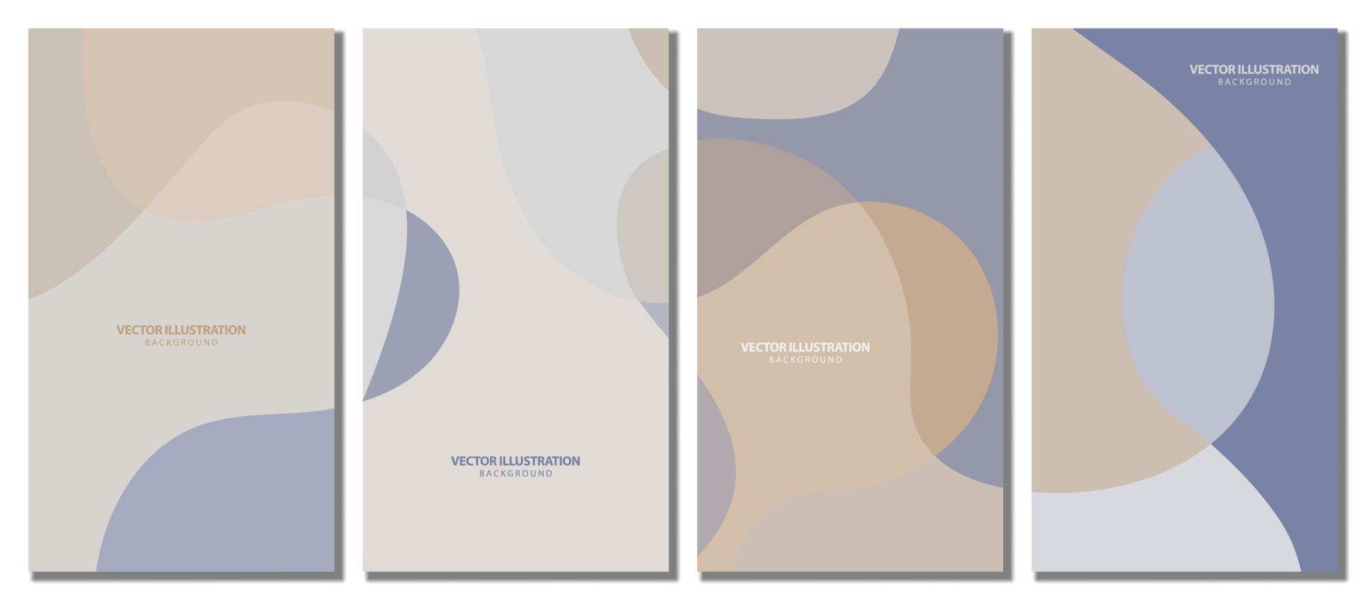 Abstract wavy set background. Design with pastel color. vector