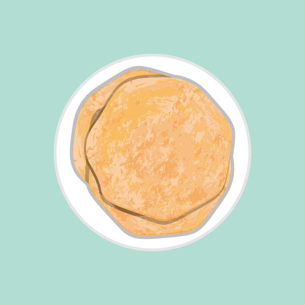 Paratha India Food. Design with cartoon. vector