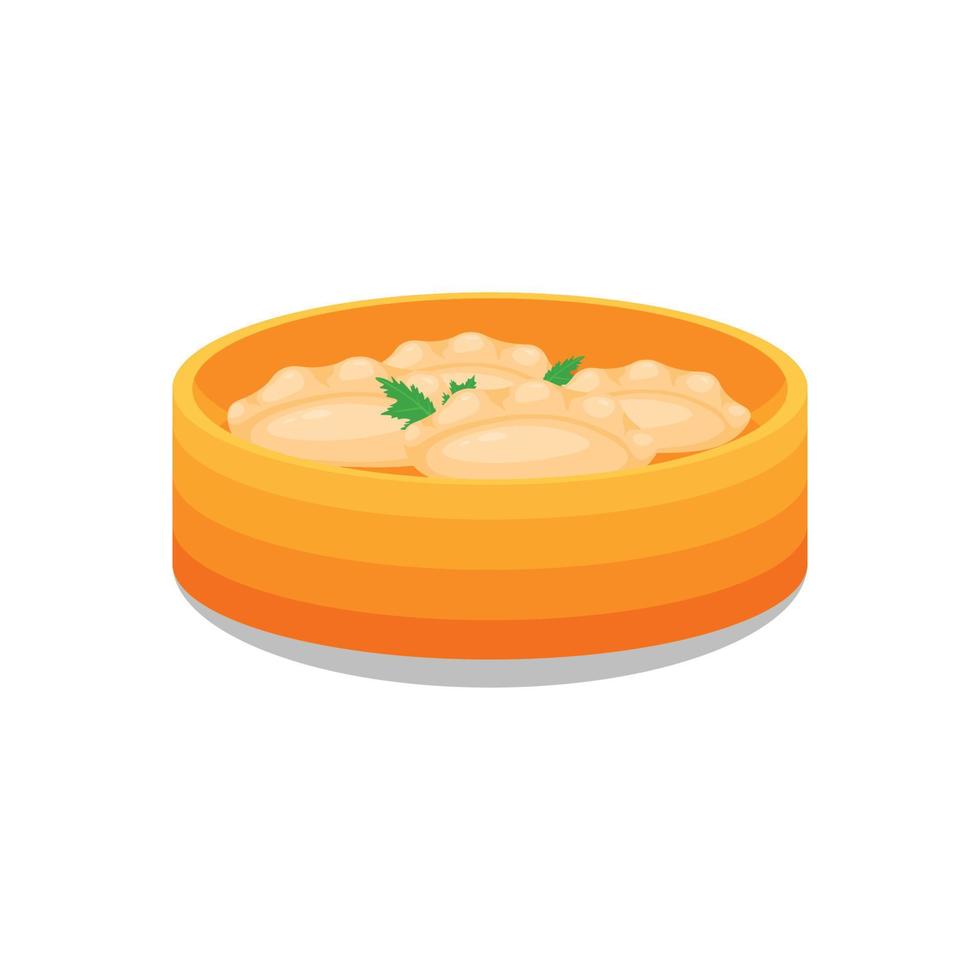 comida china jiaozi comida. diseño con dibujos animados. vector