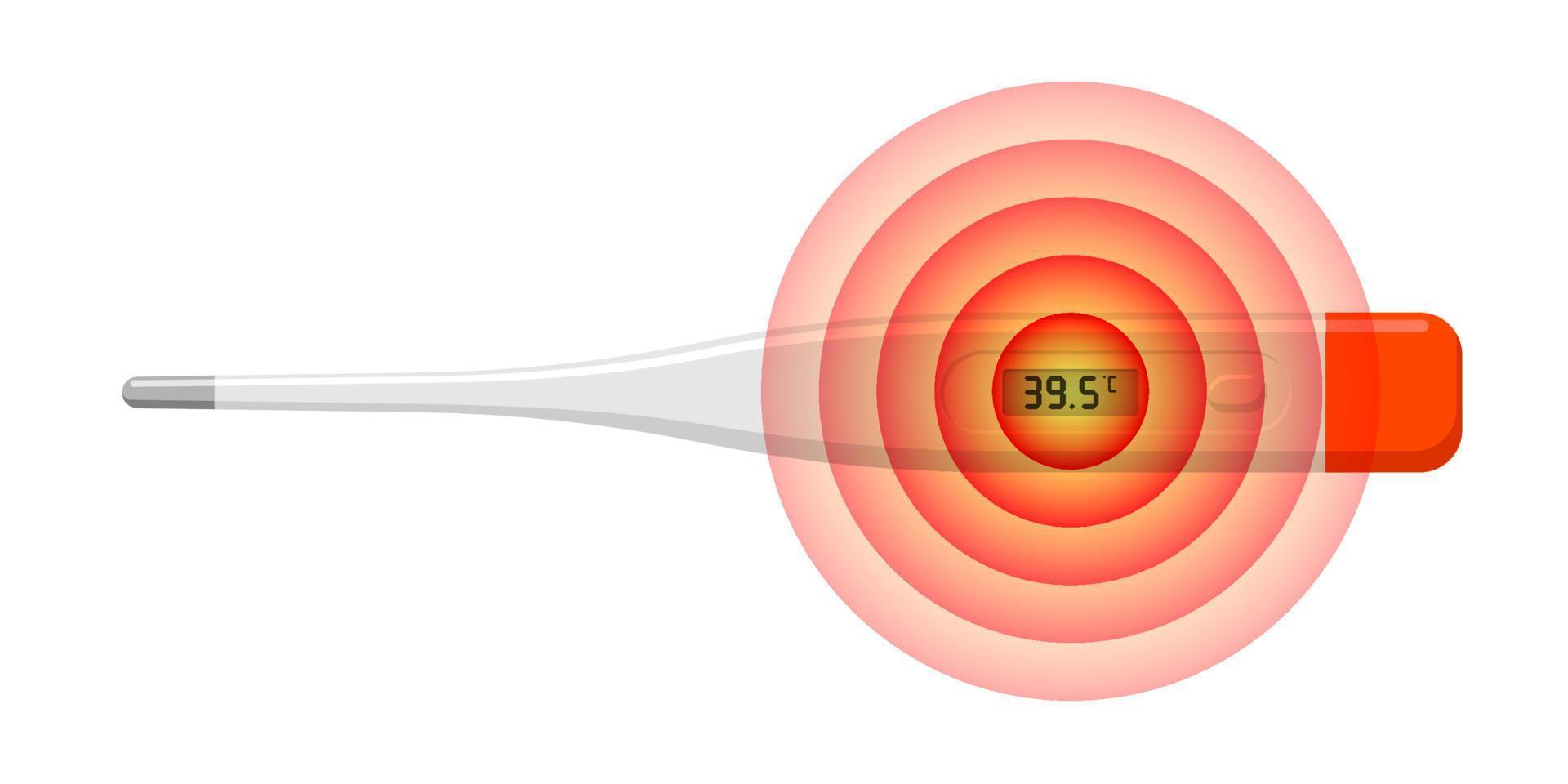 Electronic thermometer show elevated temperature unhealthy illness