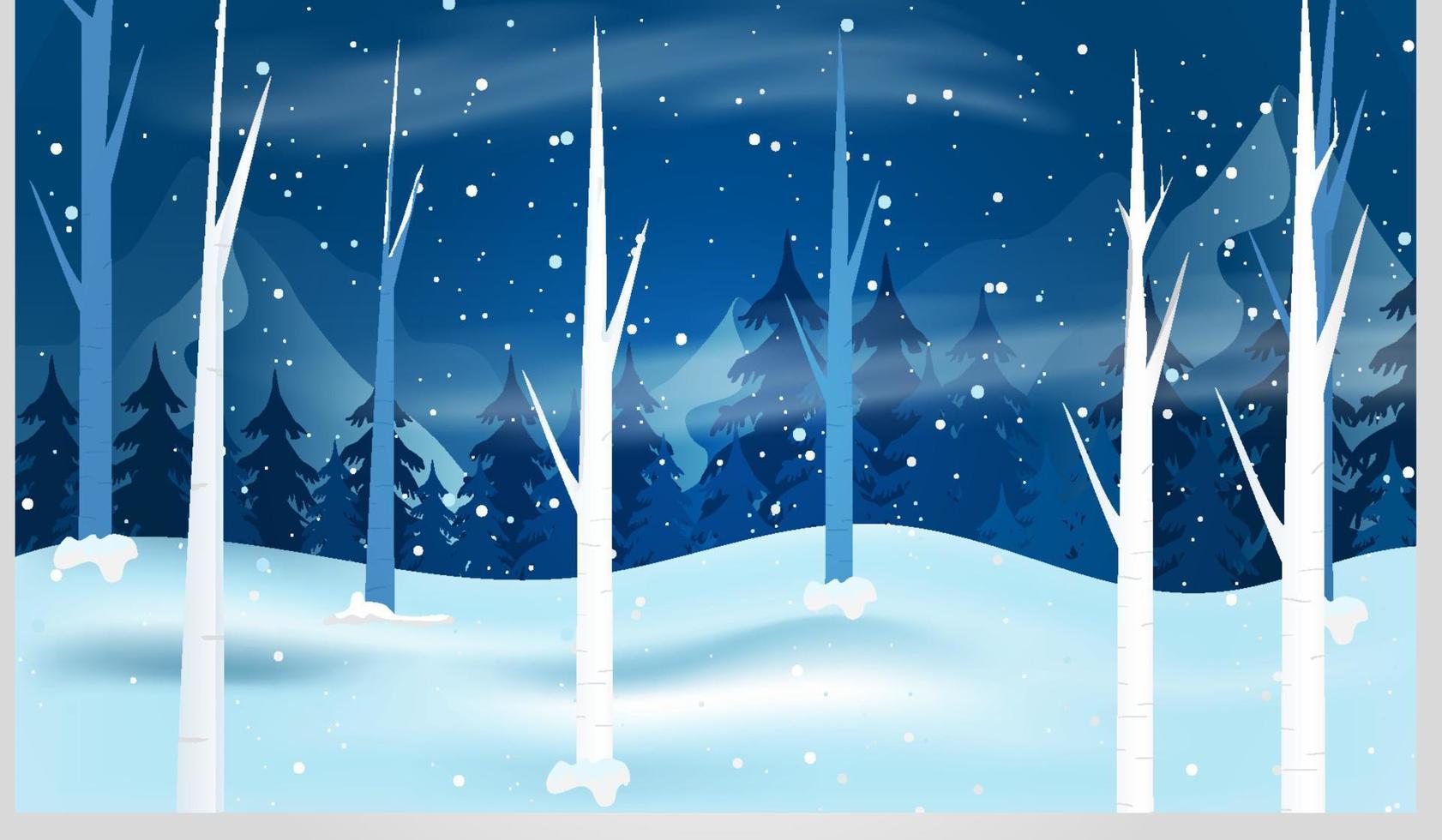 Winter forest background vector illustration