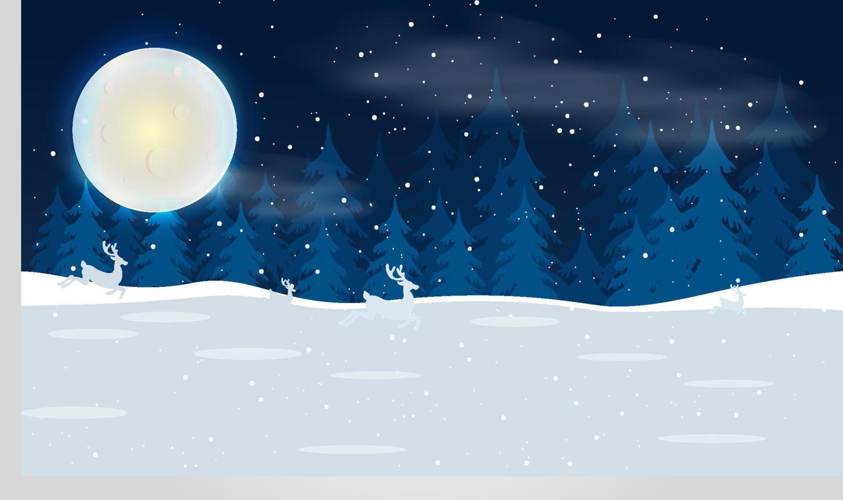 Winter forest background vector illustration