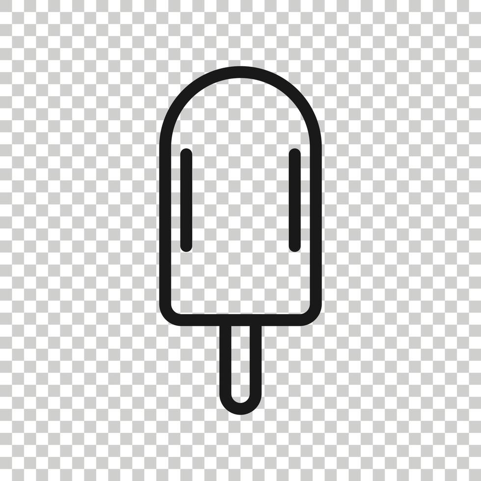 Ice cream icon in flat style. Sundae vector illustration on white isolated background. Sorbet dessert business concept.