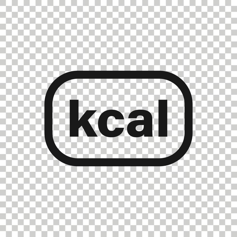 Kcal icon in flat style. Diet vector illustration on white isolated background. Calories business concept.