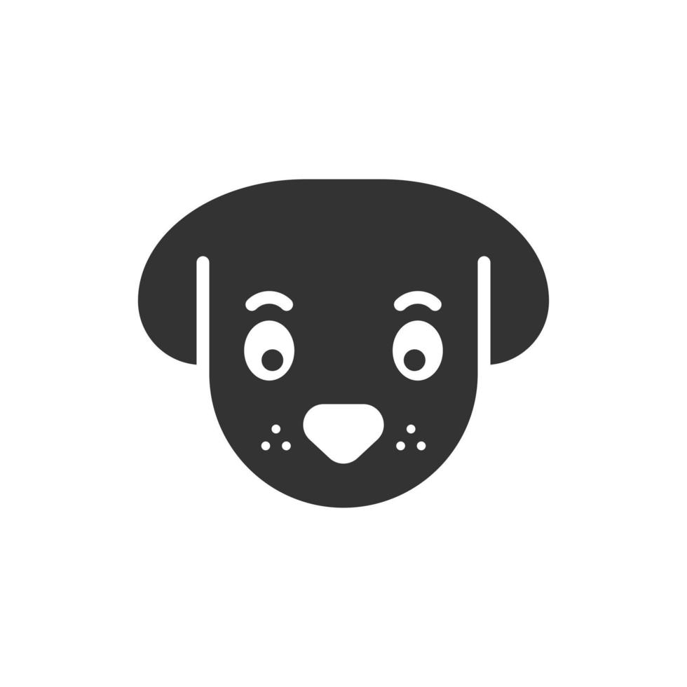 Dog head icon in flat style. Cute pet vector illustration on white isolated background. Animal business concept.