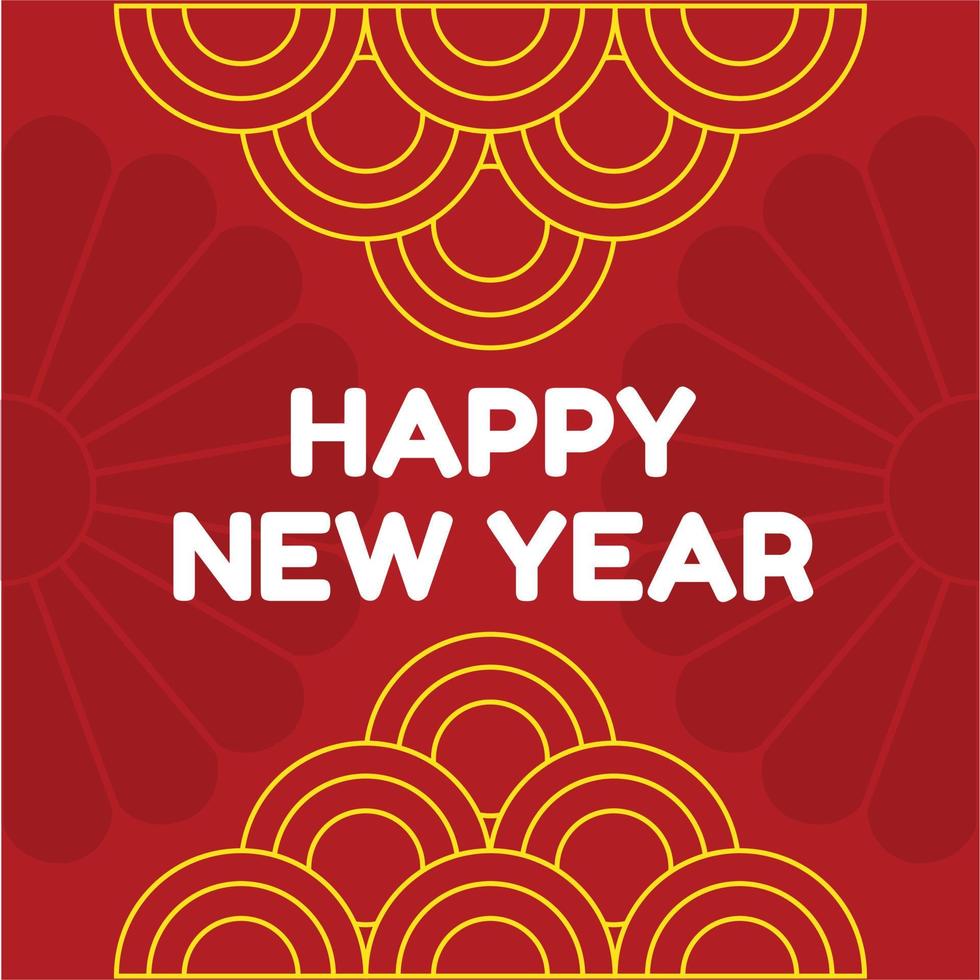Chinese New Year Greeting Card Concept vector