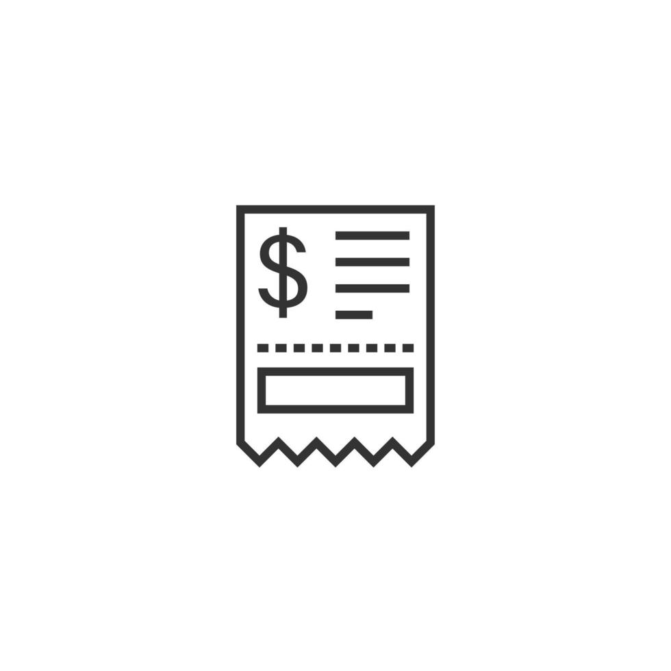 Money check icon in flat style. Checkbook vector illustration on white isolated background. Finance voucher business concept.