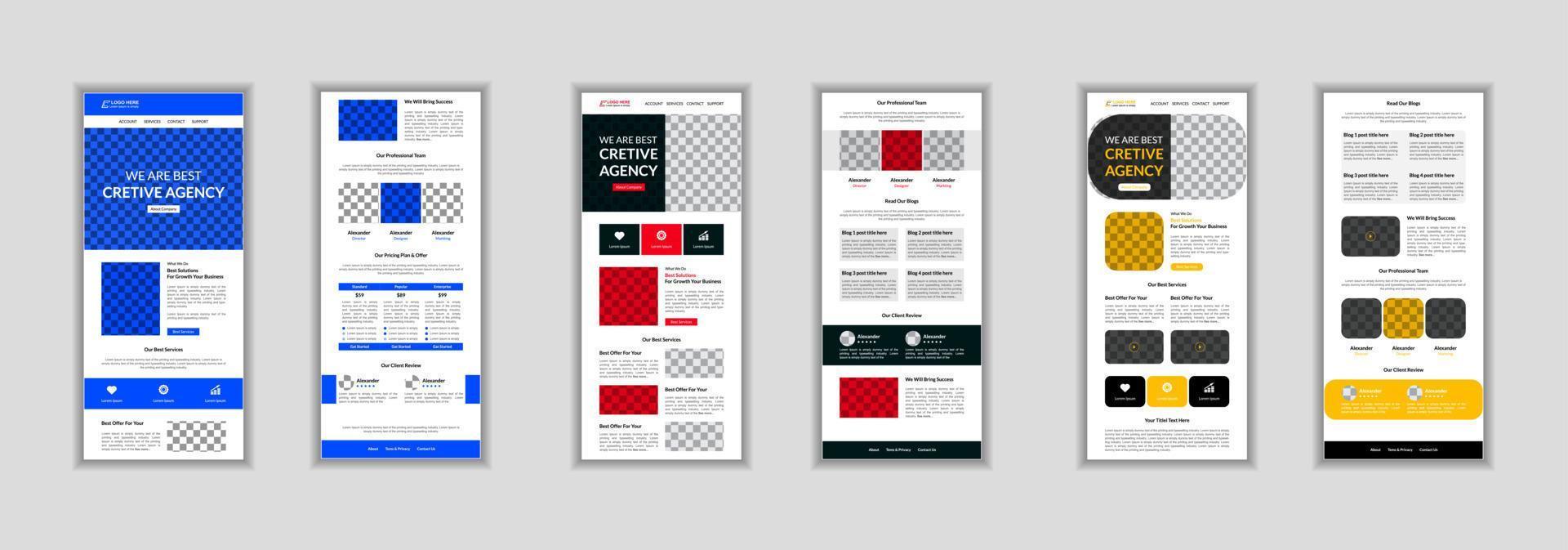 Business or creative agency email newsletter template or Minimal Marketing e-commerce UI template and business roll up banner design vector