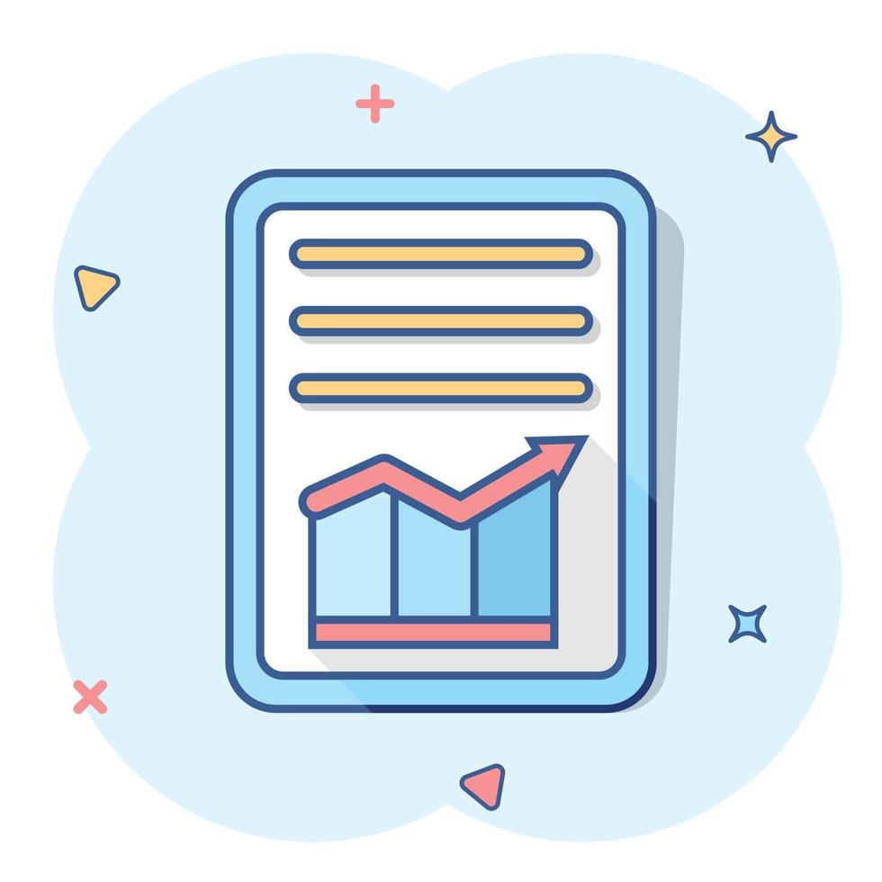 Cartoon checklist icon in comic style. Document check illustration pictogram. Diagram graph sign splash business concept. vector