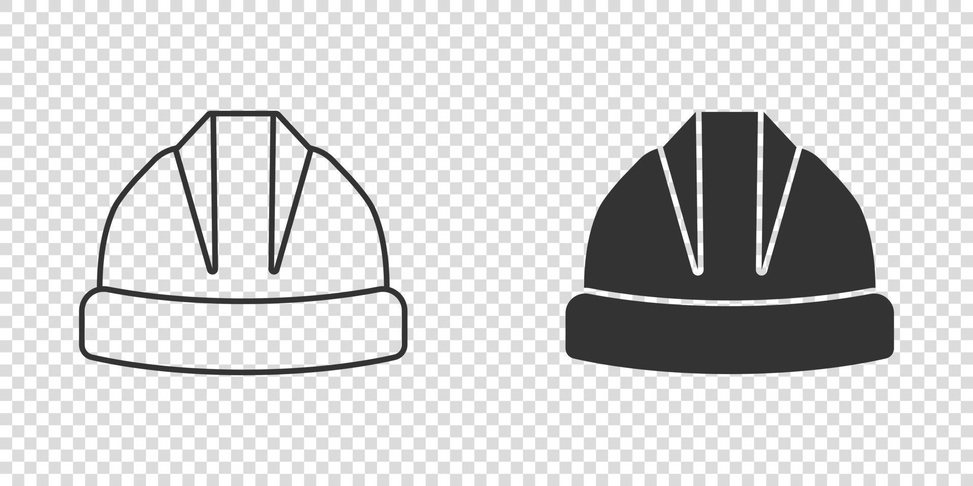 icono de casco de construcción en estilo plano. tapa de seguridad ilustración vectorial sobre fondo aislado. concepto de negocio de signo de sombrero de trabajador. vector