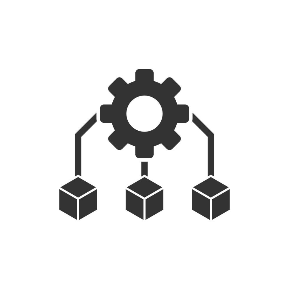 Api technology icon in flat style. Algorithm vector illustration on ...